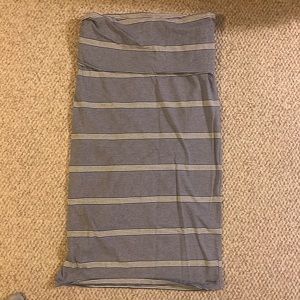 Striped Roxy Midi Skirt with foldover waist